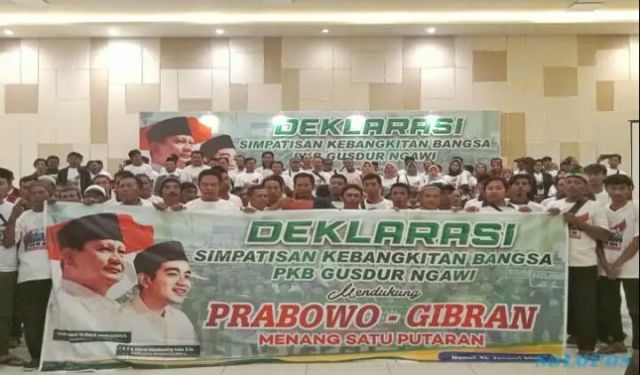 Ratusan Kader Gus Dur Ngawi Dukung Prabowo - Gibran